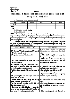 Giáo án Công nghệ Lớp 10 - Tiết 23+24
